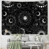White Black Sun Moon Mandala Starry Sky Tapestry Wall Hanging Bohemian Gypsy Psychedelic Tapiz Witchcraft Astrology Tapestry ► Photo 3/6