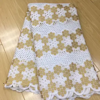 

African Dry Lace Swiss Cotton Lace Fabrics Sew Materials Swiss Voile Lace In Switzerland For Nigerian Daily Dress 5yards