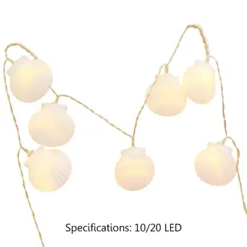 

10/20 LEDs Sea Shell String Light Soft Lighting for Home Patio Garden Outdoor