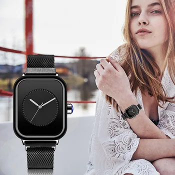

Quartz Watch Women Luxury Brand Magnetic Rectangle Wrist Watch Ladies Fashion Trend Rose Gold Clock Creative Relogio Feminino