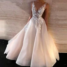 Eightale, винтажное свадебное платье-бохо, на тонких бретелях, с аппликацией, кружево, тюль, vestidos de novia, платье невесты, свадебные платья