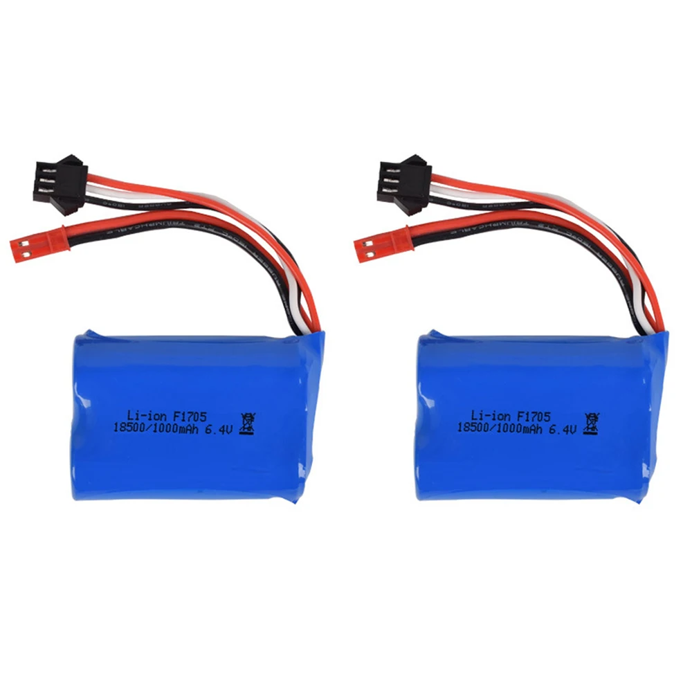 2Pcs 18500 6.4 V 1000Mah Lipo Batteria Per Wltoys A303 A313 A323 A333 1/12 Rc Auto Pezzi Di Ricambio Di Alta Qualità 6.4 V Batteria Li-Ion
