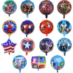 50 шт./лот Spiderman Мстители Моана фольгированные шары super hero гелий globos Капитан Америка баллон для Днем Рождения» поставки