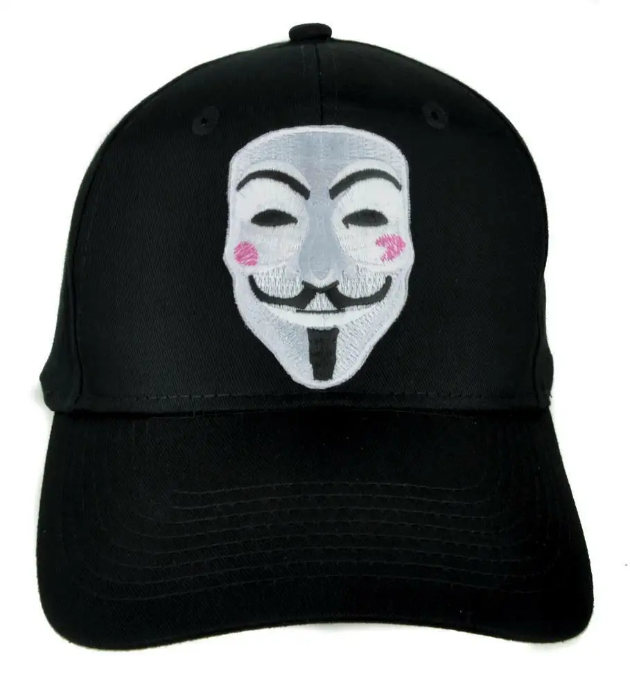 

Printed V for Vendetta Mask Hat Baseball Cap Anonymous Hackers