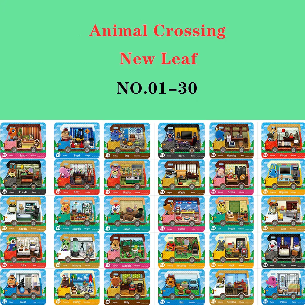 (01-30) скрещивание животных для замков Amiibo NFC Ntag215 печатная карта NS Switch Games |