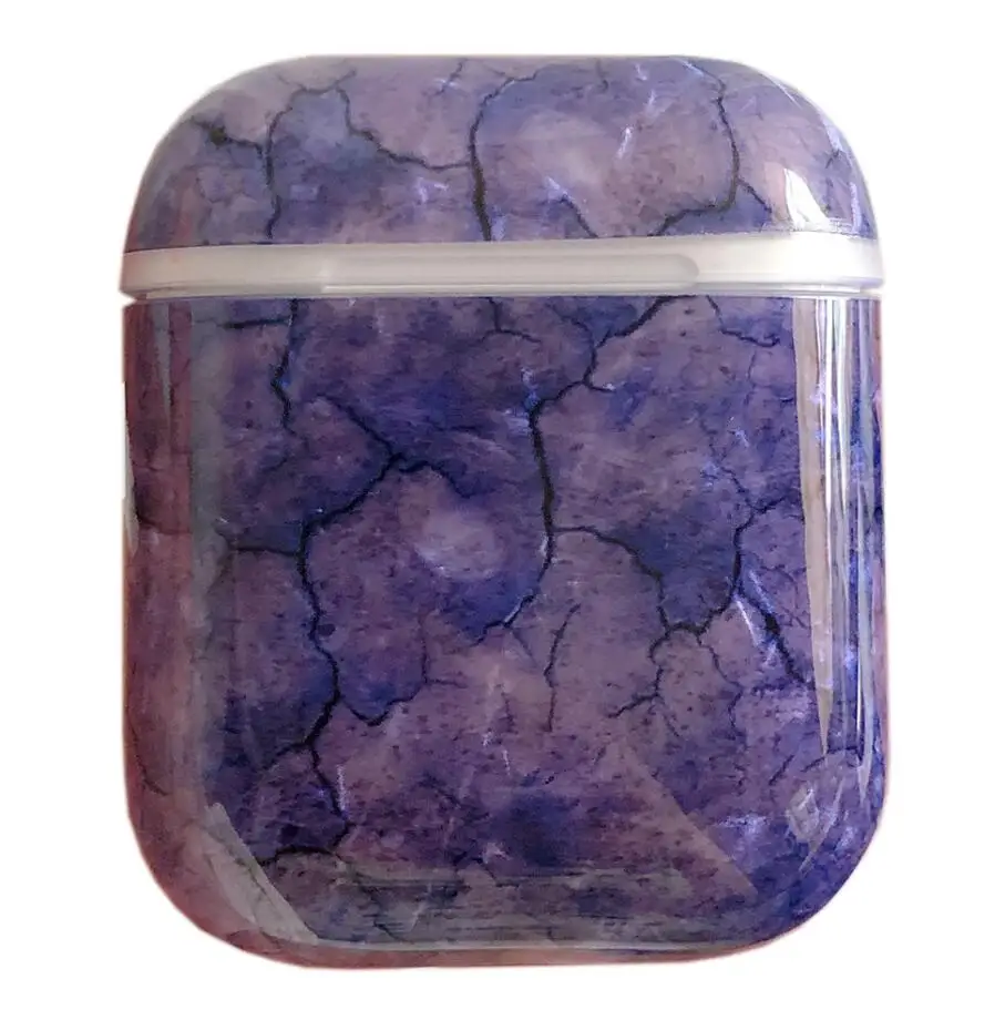 Purple Для Apple Airpods 2 Чехол винтажный Изумрудный мягкий силиконовый защитный чехол для AirPods 1/2 чехол Роскошный мраморный узор чехол для наушников Fundas - Цвет: Purple