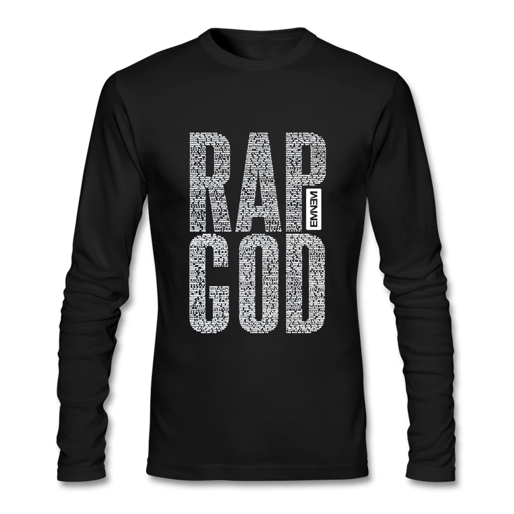 Качественные мужские футболки Swag Эминем Бог рэпа Мужская футболка с длинным