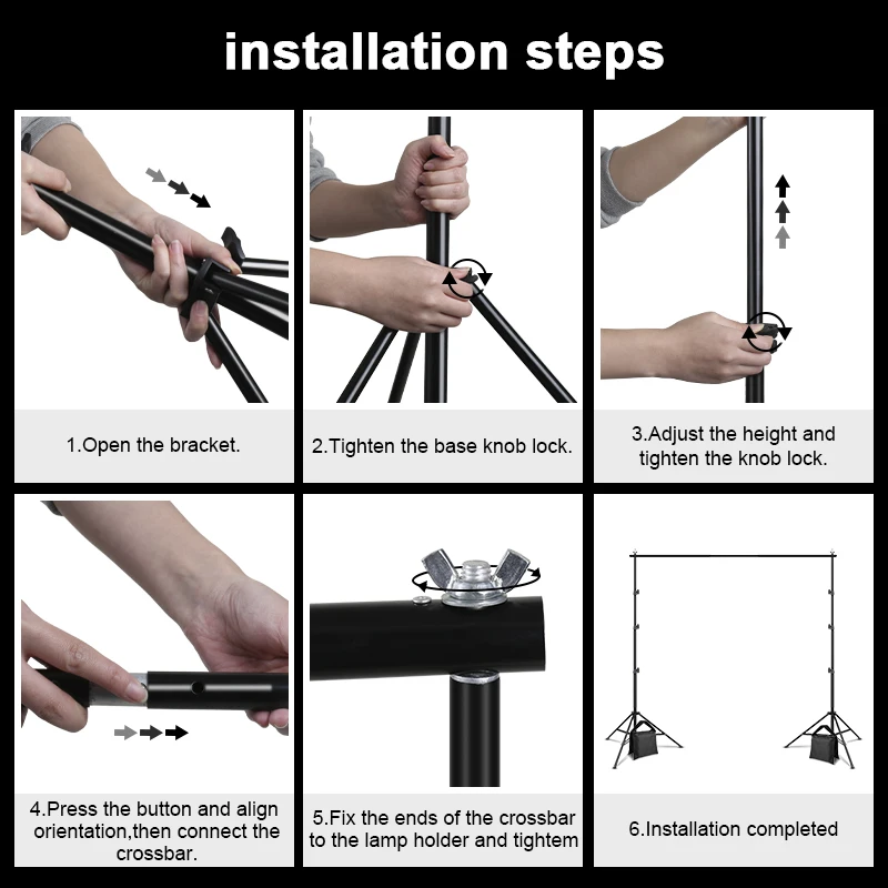 Pynsseu-suporte para Cenário Ajustáveis para Fotografia e Transporte de Vídeos Sistema de Suporte com 5 Fotográfico Tamanhos Chroma - Image 2