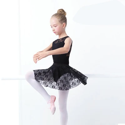 Балетное платье для девочек гимнастические купальники кружевные бортики трико с длинными рукавами для детей ясельного возраста гимнастический купальник для танцев - Цвет: As the picture