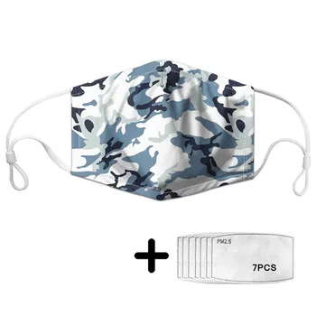 

Women Camouflage Outdoor Protective Mask Fashion Face Mouth Mask for Ladies Dustproof Reusable Mask Filter PM2.5 Men Mascara