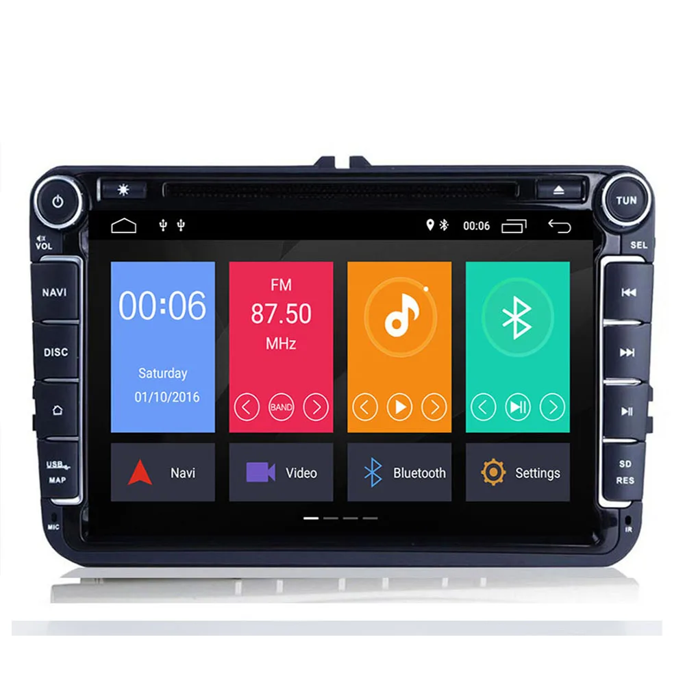 Excellent Two Din Car Multimedia Player Android 9.0 4+32G Auto Radio For Skoda/Seat / Passat b7/POLO/GOLF 5 6 DVD GPS 8 Cores 4