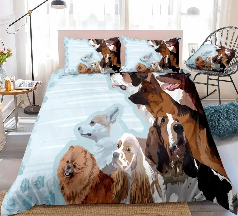 Комплект постельного белья для собак из 3 предметов синий комплект Doberman bассет