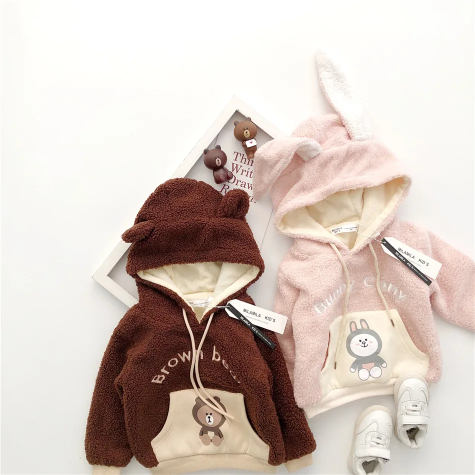 Tonytaobaby зимняя новая детская одежда для мальчиков и девочек флисовая толстовка с