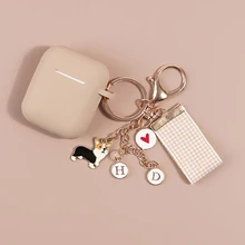 Чехол для Apple AirPods милый корги мультяшный наушник Чехлы для Airpods 1 2 аксессуары защитный чехол корги брелок подарки