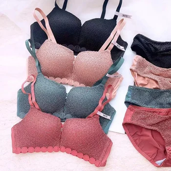 

women sexy underwear set lace lingerie set push up bra set red lingerie bra and panty set fashion seamless bralette panties