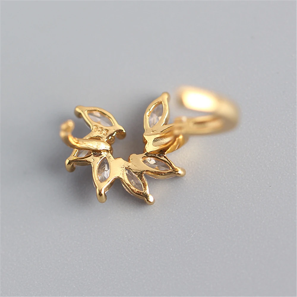 Kikichicc 100% 925 Sterling Silver 8.8mm Zircon Flower Huggies Hoops Crystal CZ Round Unique Jewelry 2020 Piercing Ohrringe