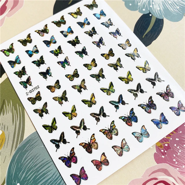 Z-D3702 Z-D3706 Colorful butterfly 3D Back glue Nail decal Nail sticker Nail decoration Nail art Nail ornament Z-D3702