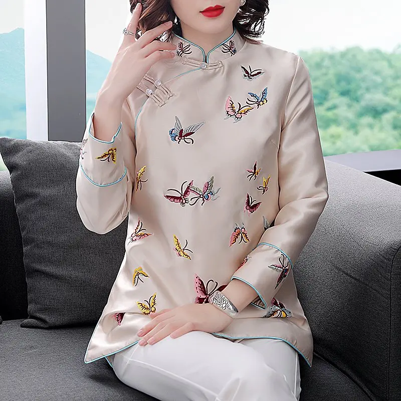 2021 Китайский традиционный Топ вышивка Тан костюм женские куртки Китай mujer cheongsam