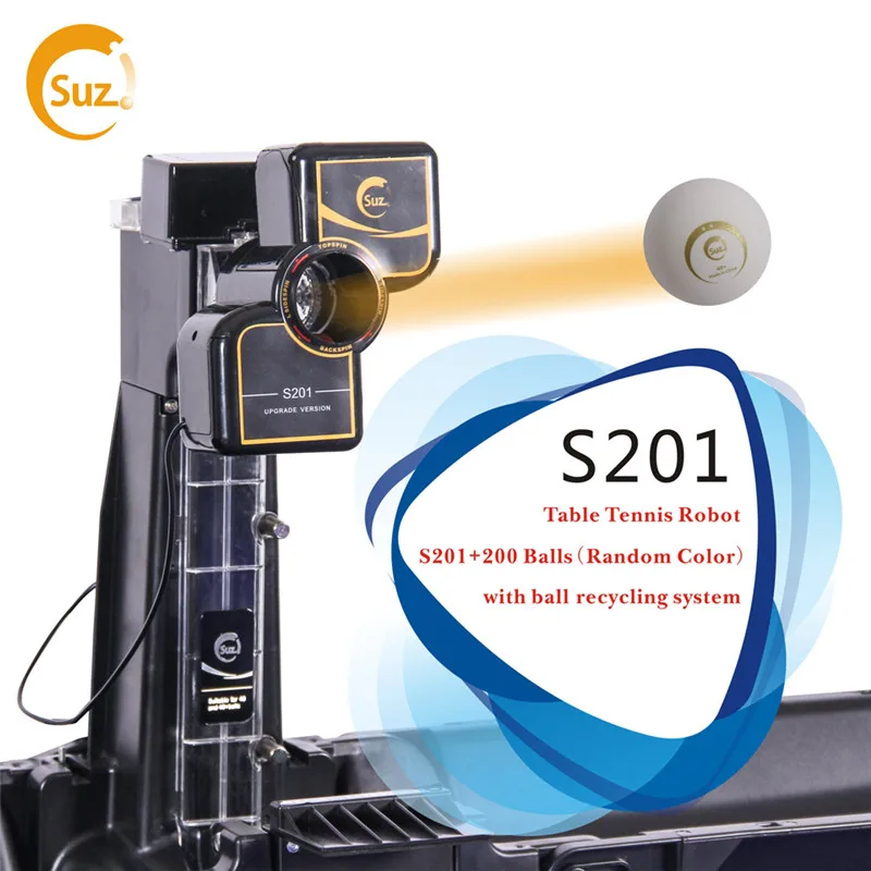 

SUZ Table Tennis Robot S201 PING PONG Training Machine Automatic Tennis-Ball-Machine Trainer for 40+ balls