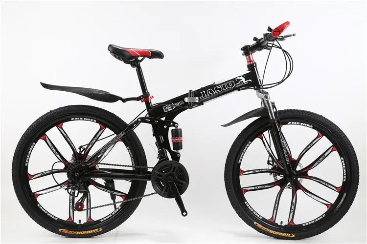 Folding Mountain Bike 26 inches 21 Speed Folding Bicycle Male / Female / Student Mountain Bike Brake Shockingproof Frame Brakes