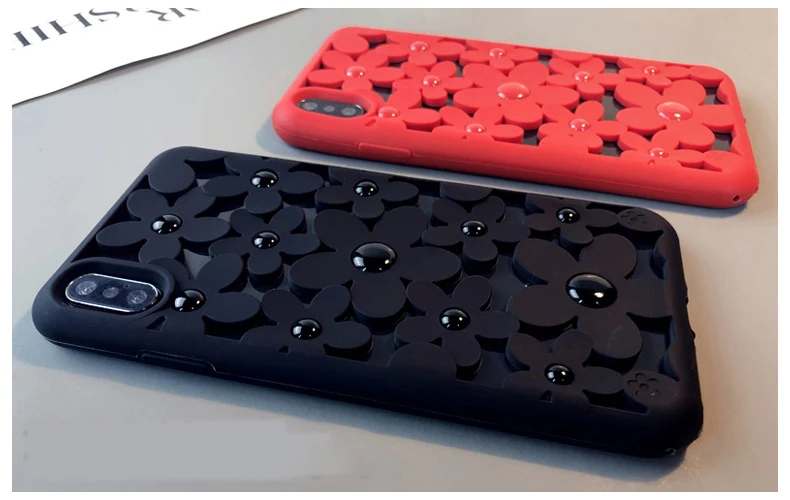 Iphone11 pro мобильный телефон оболочки женский полый цветок 7/8plus силиконовая 6 шнурки xsmax Мягкая обложка охлаждения для XR