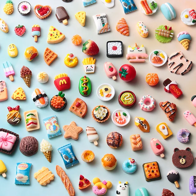 10Pcs 1:12 Mini Food Resin Charm Dollhouse Decoration Doll House Accessories Miniature Supply 1