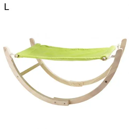 Pet Dog Puppy Cats Soft Wood Hammock Swing Sleeping Mat Cushion Hanging Bed - Color: L Green