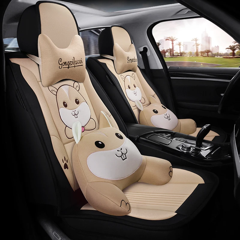 Full Coverage flax fiber car seat cover auto seats covers for audi a4 b5 b6 b7 avant b8 b9 audi a5 sportback b9
