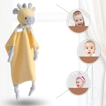 

Newborn Baby Towel Cartoon Can Bite Appease Grasping Soft Plush Animals Hand Towel Accompany Sleeping Doll Baby Comfort Towel