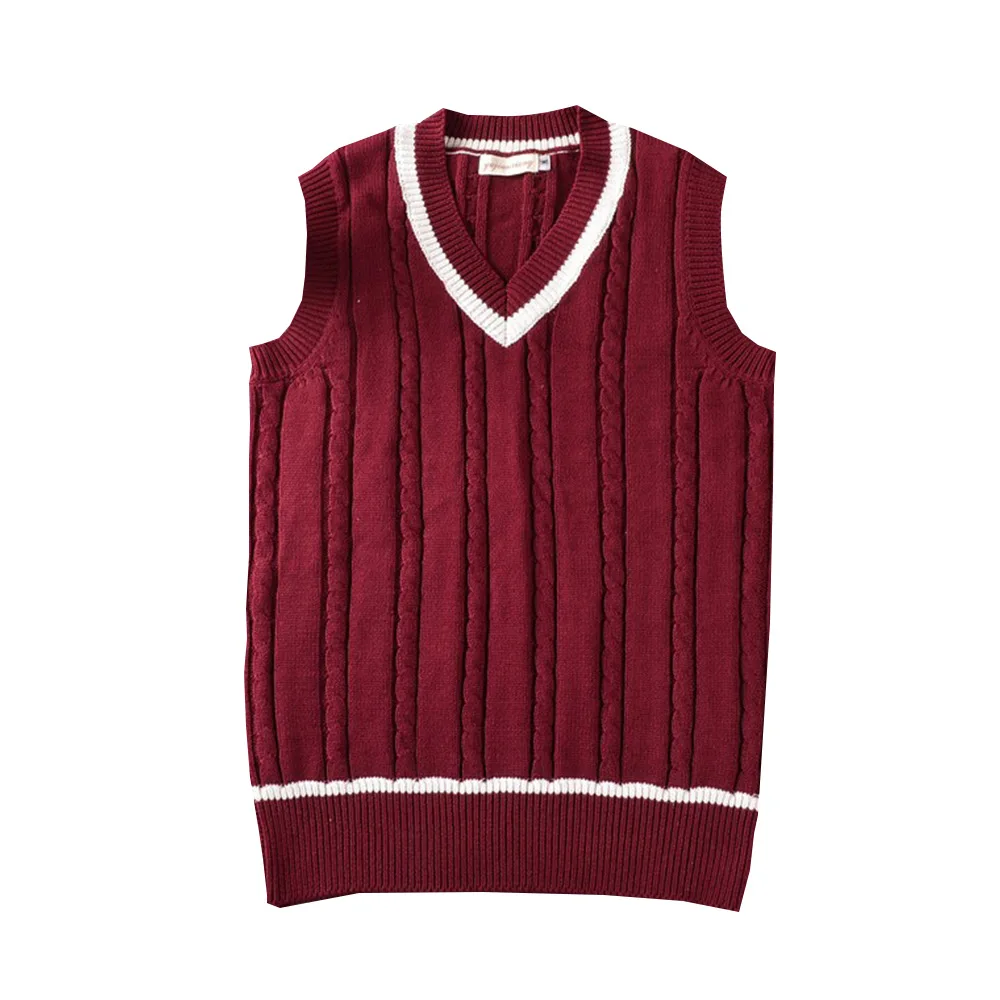 School Uniform Sweater For Women And Men College British Japanese JK V-Neck Girls Boys Vest Cotton Outerwear Knitting Waistcoat - 5