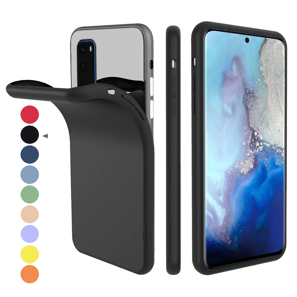 Силиконовый чехол для Samsung Galaxy S20 Plus Ultra мягкий ТПУ чехол-накладка со встроенным