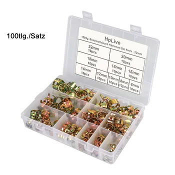 

With Box Hose Clip Accessories Air Tube Clamp Spring Water Pipe Carbon steel