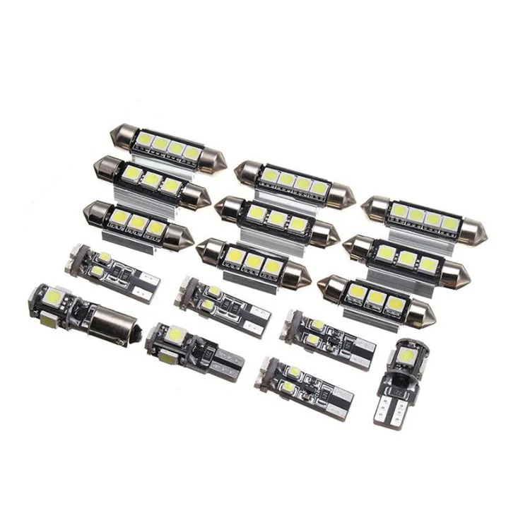 

Star Yao 16 Pieces Automobile LED Lamp Decoding Lamp CANbus Reading Light Double-Pointed 5050 Combination Ba9s Lights