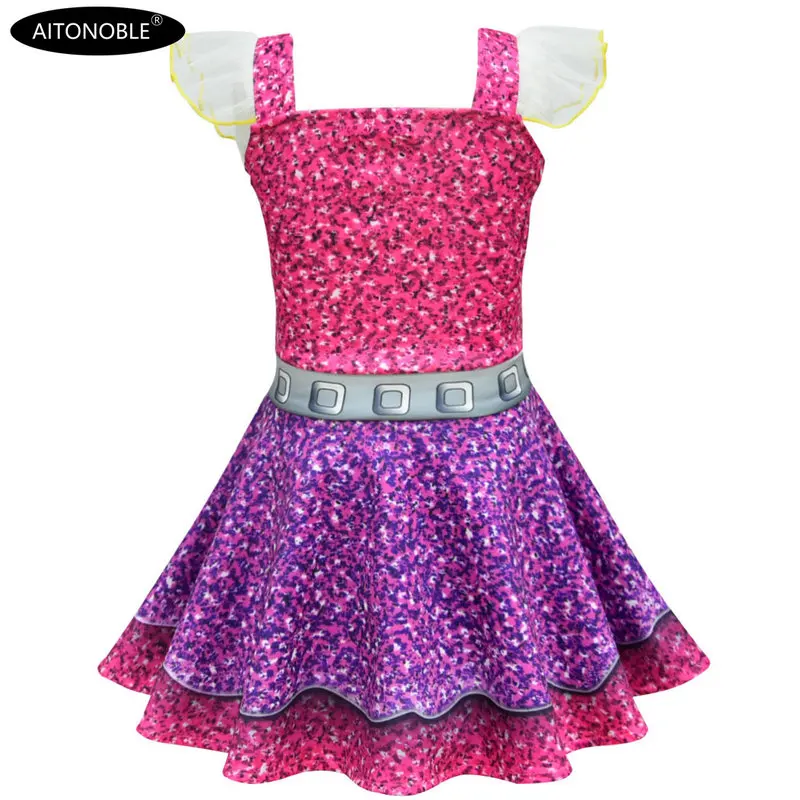 Aitonoble New Spring-Summer Girls Beach Dress Girl's Dress Sleeveless Princess Cosplay Nightdress Bikini