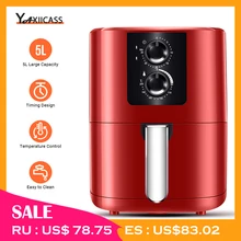 

YAXIICASS Air Fryer Without Oils 5L Large 1350W 360° Baking Oil Free Fryer Smart Timer Temperature Control Electric Home Cooking