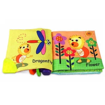 

Toddler Baby Rattles Soft Cloth Tactile Book Teether Sensory Colorful Crinkle Educational Toy Non Toxic Activity Educational