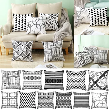 

Monochrome Cushion Cover Black and White Print Cushion Cover Throw Pillow Cover Pillowcase Home Bed Sofa Decoration 1pcs