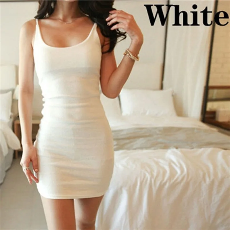 Women Sexy White Dress 2021 Summer European and American Bodycon Sleeveless Tight Hip Evening Party Solid Strappy Mini Dresses off shoulder dress Dresses