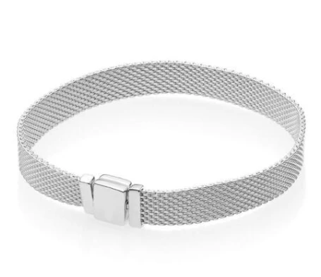 Тканый браслет из стерлингового серебра 925 пробы, сетчатые браслеты из серебра, браслеты для женщин, модные ювелирные изделия