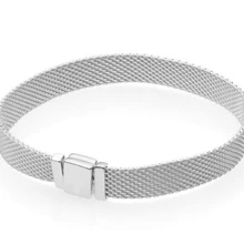 Тканый браслет из стерлингового серебра 925 пробы, сетчатые браслеты из серебра, браслеты для женщин, модные ювелирные изделия