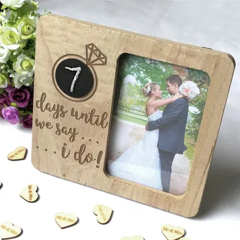 

New Blackboard Wooden Retro Style Frame Wedding Countdown Photo Frame Home Decoration Photo Frame For Table Wall Photo Frame