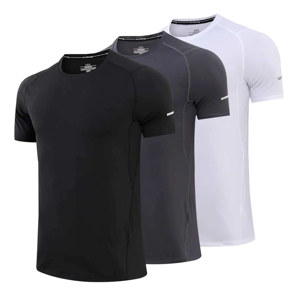 

Мужские летние компрессионные футболки, черные тренировочные рубашки для тренера, футболка с круглым вырезом для бега, Спортивная рубашка для отдыха и фитнеса, 2021
