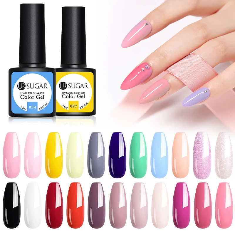 

UR SUGAR 7.5ML Gel Polish UV LED Nail Varnish For Manicure 62 Colors Gel Lacquer Semi Permanent Gel Paint Nail Art Design Tools