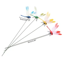 Colorful Fairy Dragonfly On Stick Ornament Home Garden Vase Lawn Art Craft Decor E65B