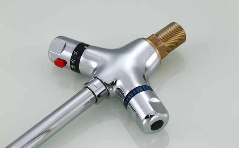 360 graus rotativo banheiro mistura deck montado latão termostática mixer