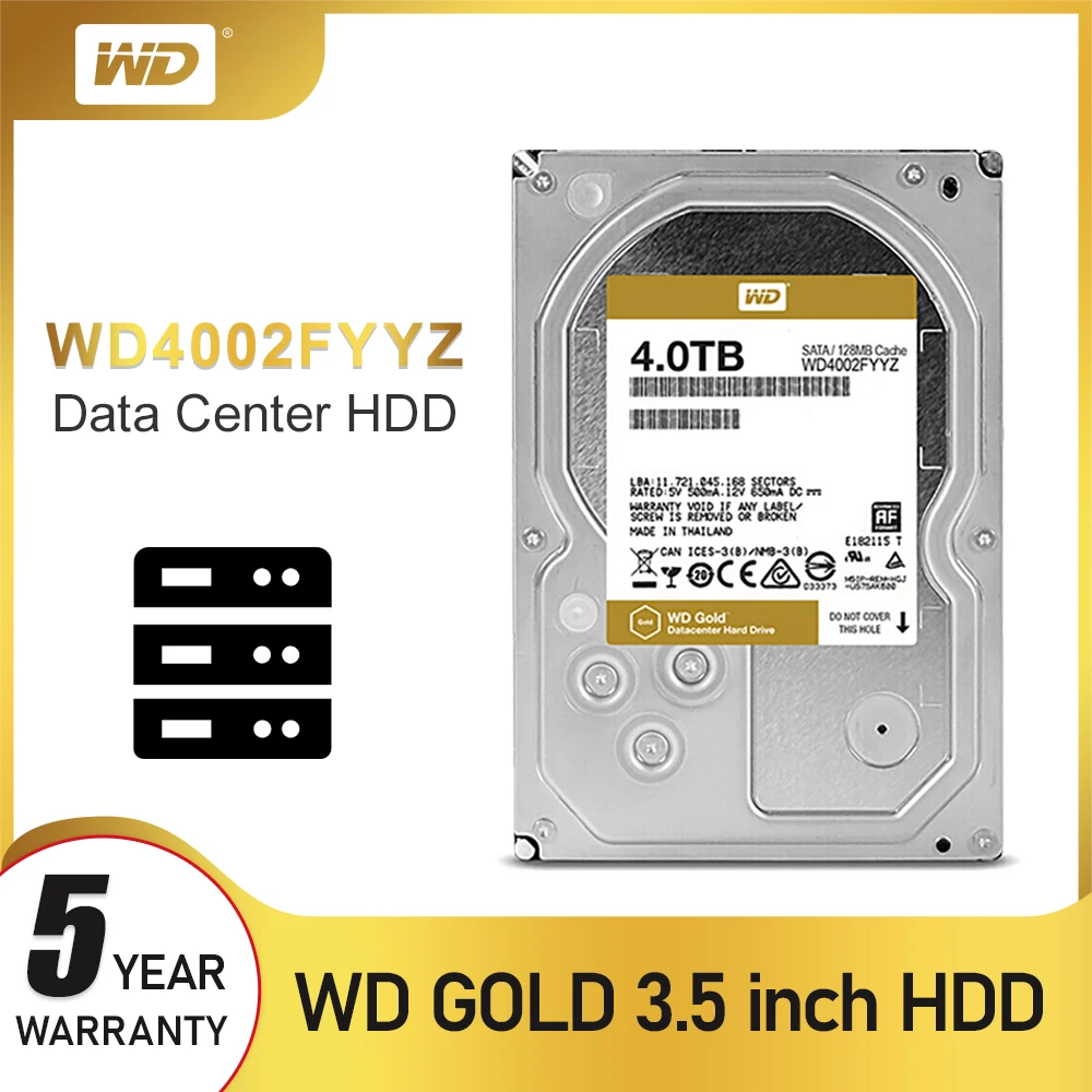  Disco duro interno WD Gold 4TB 35 