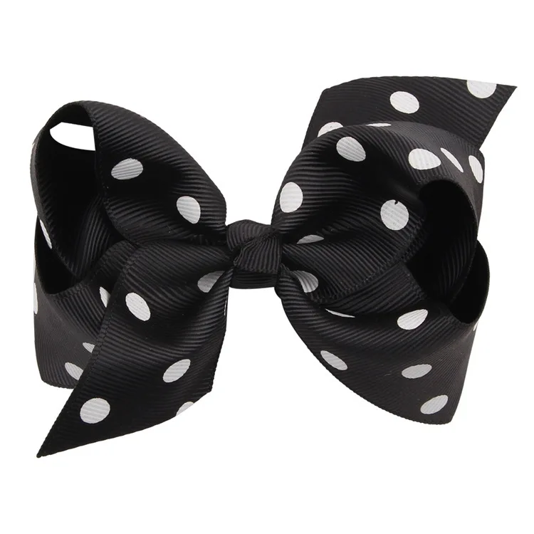 05 Fashion Big Ribbon Hair Bow Clip Handmade Colorful Dot Bowknot Hairpin Princess Boutique Barrette Headwear Accessory for Girls - Цвет: 05