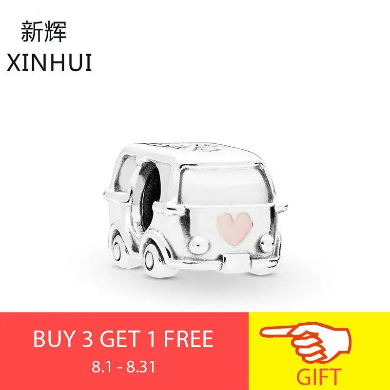 

XINHUI 2019 New Fashion CAMPER VAN CHARM Beads 100% 925 Sterling Silver Original Bracelet For DIY Jewelry For Women Gifts