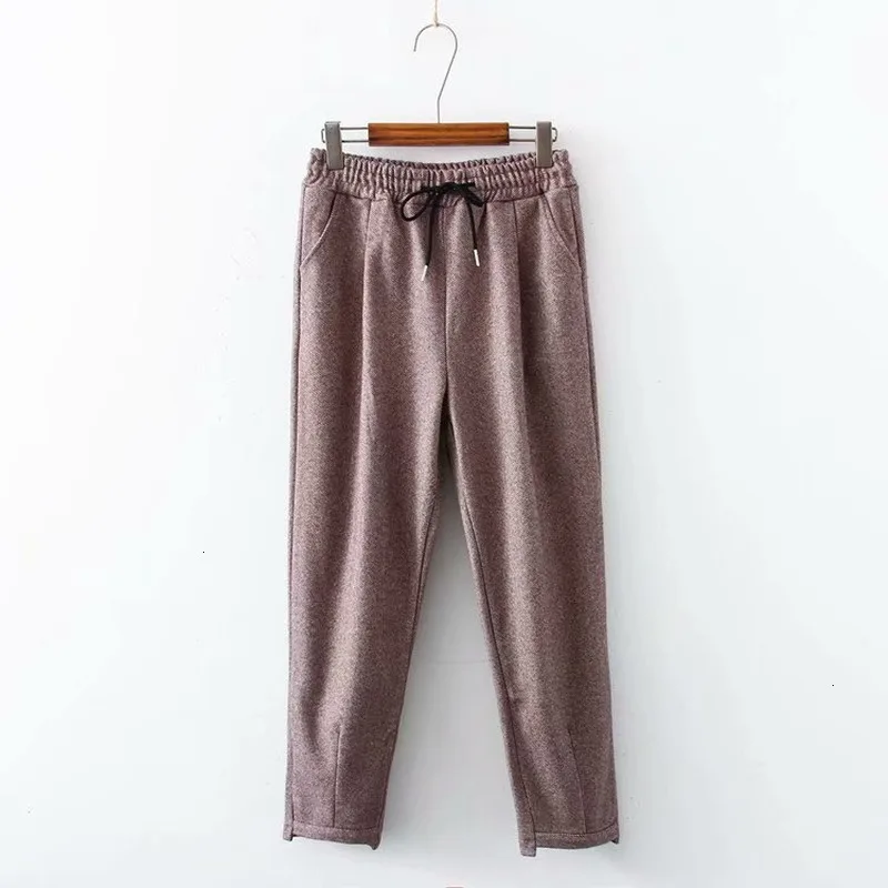 Плюс размер elastissche Taille повседневные Broek утолщаются осень зима Спорт Lange | Женская