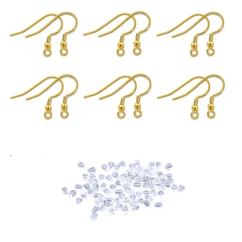 

10 Pairs(20 pcs) Stainless Steel Ball & Coil Earring Hooks/Fish Hooks/Ear Wire for DIY Jewelry Making with rubber back